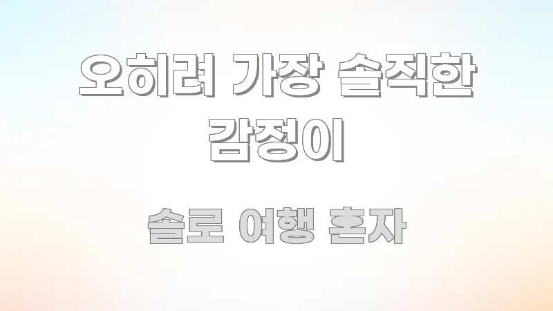 오히려 가장 솔직한 감정이 명확하게 정리된 가독성 높은 정보 이미지