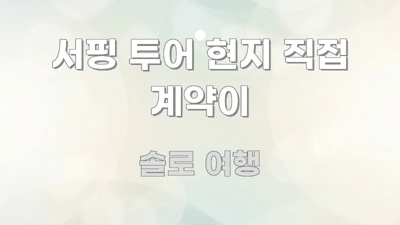 서핑 투어 현지 직접 계약이 깔끔하게 정리된 핵심 정보 비주얼 - 독자 이해를 위한 이미지