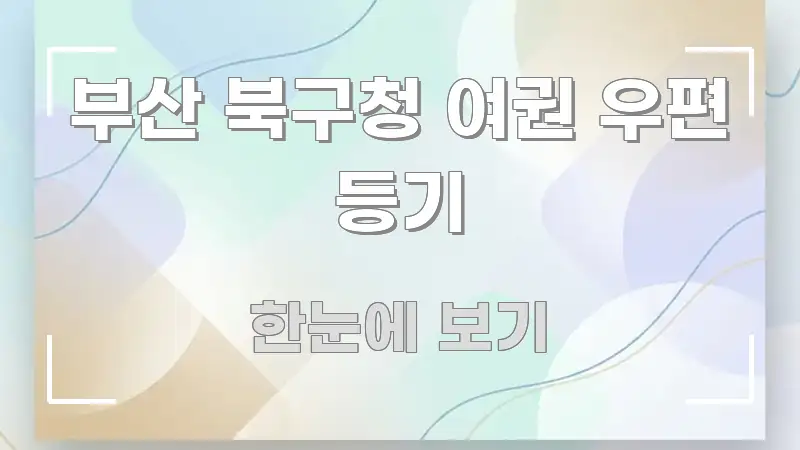 부산 북구청 여권 우편 등기 명확하게 정리된 텍스트 기반 블로그 이미지