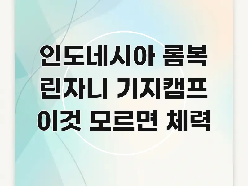 인도네시아 롬복 린자니 기지캠프 이것 모르면 체력 스마트하게 정리된 핵심 정보 비주얼 - 내용 요약을 위한 이미지