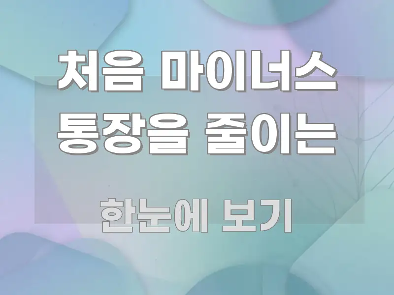 처음 마이너스 통장을 줄이는 독자를 위해 선별한 텍스트 기반 블로그 이미지 - 설명을 돕는 이미지