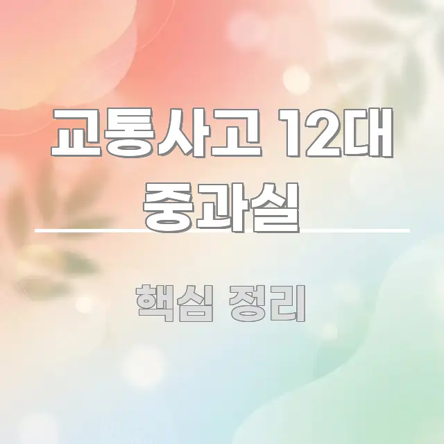 교통사고 12대 중과실 스마트하게 정리된 텍스트 기반 블로그 이미지