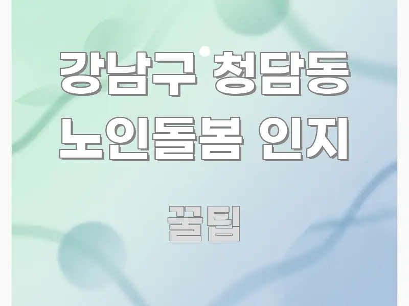 강남구 청담동 노인돌봄 인지 효율적으로 구성된 읽기 좋은 정보 카드