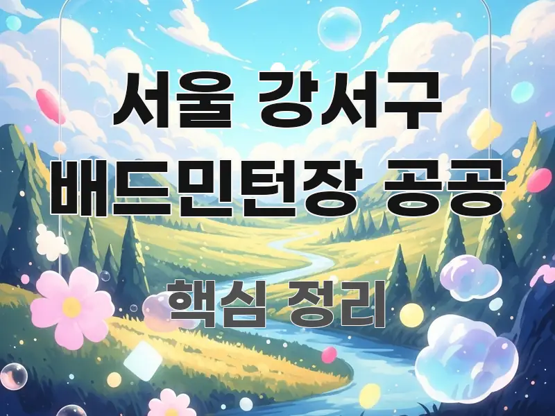 서울 강서구 배드민턴장 공공 쉽게 따라할 수 있는 심플 타이포그래피 표지 - 글 흐름을 돕는 시각 자료