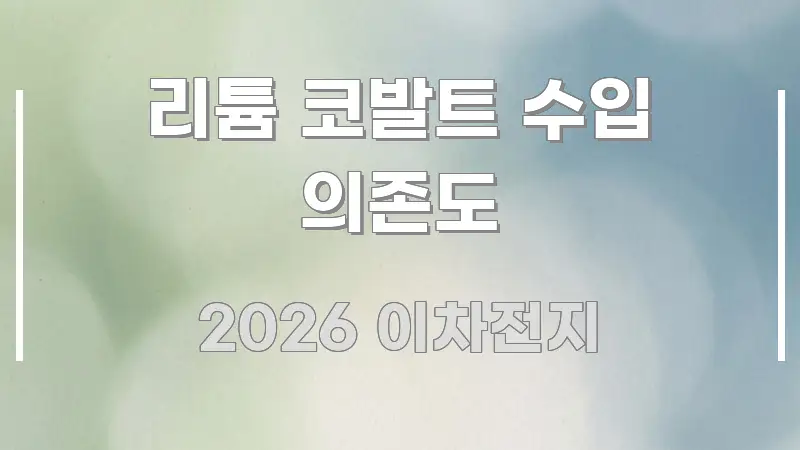리튬 코발트 수입 의존도 효율적으로 구성된 가독성 높은 정보 이미지 - 본문 내용과 연관된 이미지