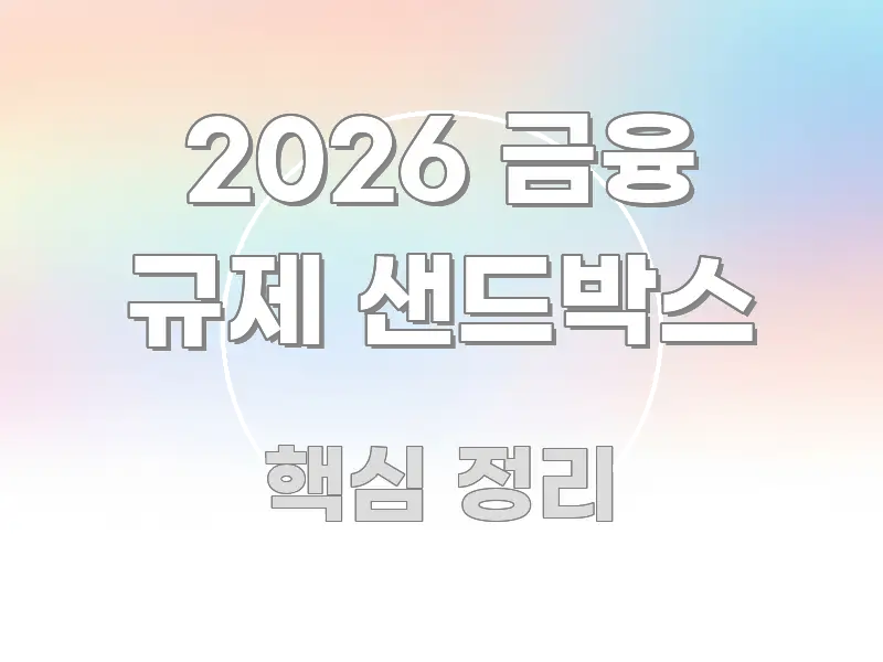 2026 금융 규제 샌드박스 흥미롭게 구성한 텍스트 포스터 이미지 - 글 흐름을 돕는 시각 자료