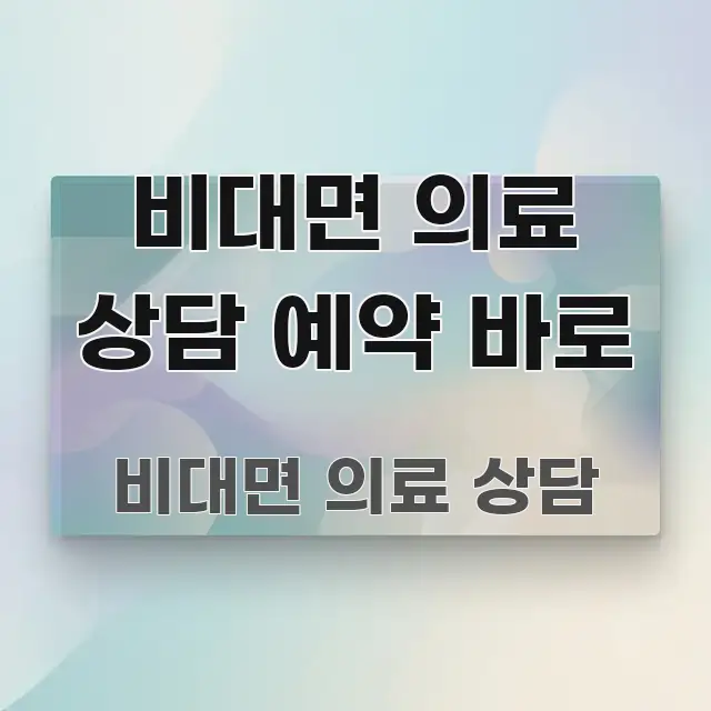 비대면 의료 상담 예약 바로 빠르게 이해할 수 있는 블로그 대표 이미지 - 글 흐름을 돕는 시각 자료