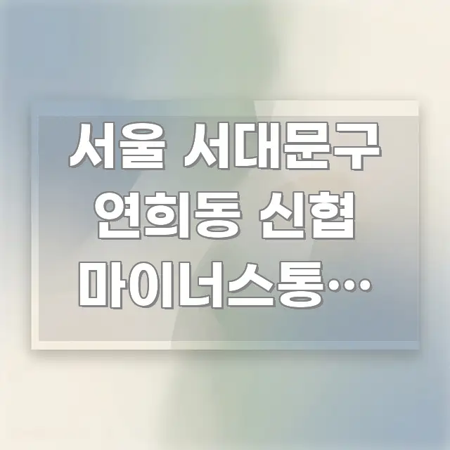 서울 서대문구 연희동 신협 마이너스통장 한도 늘리는 법 실생활에 도움되는 핵심 요약 디자인 카드