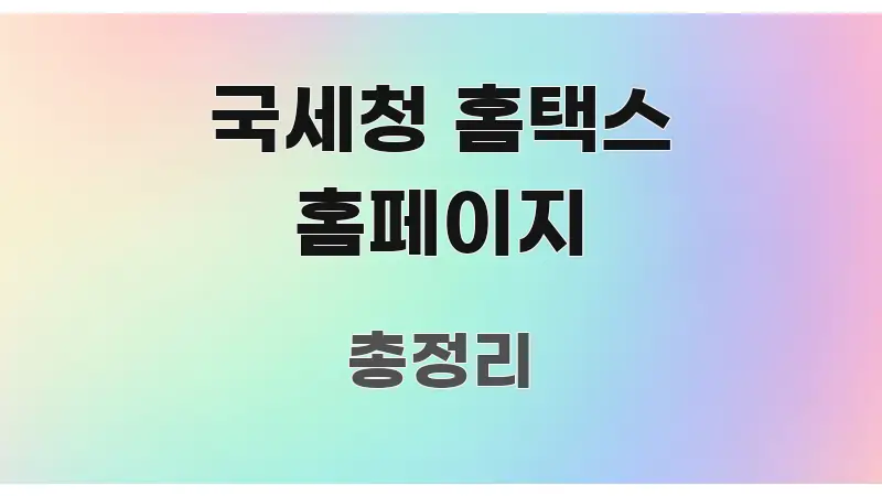 국세청 홈택스 홈페이지 핵심 정보 중심의 정보 요약 포스터 - 본문 내용과 연관된 이미지