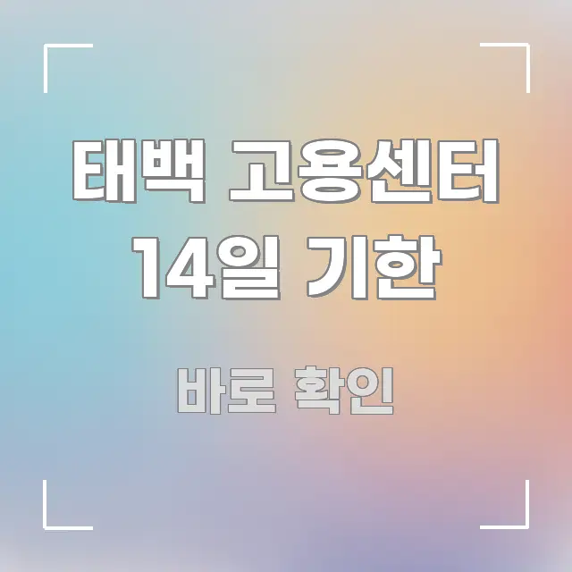 태백 고용센터 14일 기한 신뢰할 수 있는 정보를 담은 텍스트 기반 블로그 이미지 - 설명을 돕는 이미지
