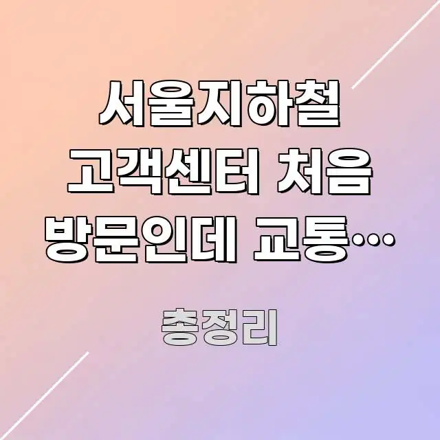 서울지하철 고객센터 처음 방문인데 교통편 알고 싶어요 알기 쉽게 정리한 블로그 섹션 구분 이미지 - 본문 내용과 연관된 이미지