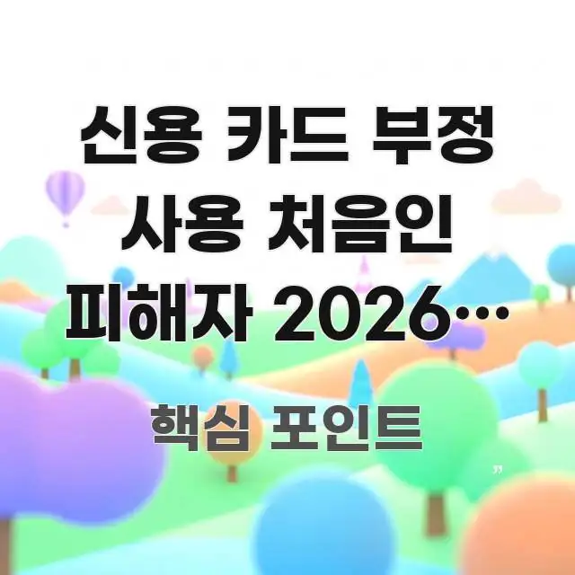 신용 카드 부정 사용 처음인 피해자 2026년 즉시 한눈에 들어오는 미니멀 블로그 썸네일 - 가독성을 높이는 이미지