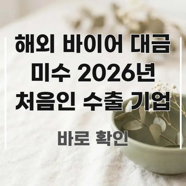 해외 바이어 대금 미수 2026년 처음인 수출 기업 쉽게 따라할 수 있는 심플 타이포그래피 표지 - 내용 요약을 위한 이미지