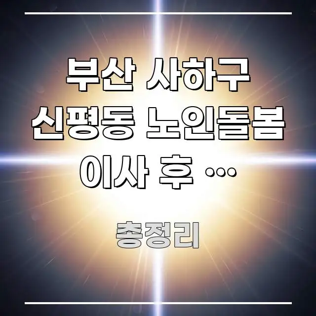 부산 사하구 신평동 노인돌봄 이사 후 | 이사해도 간결하고 명료한 블로그 섹션 구분 이미지 - 활용 예시 이미지