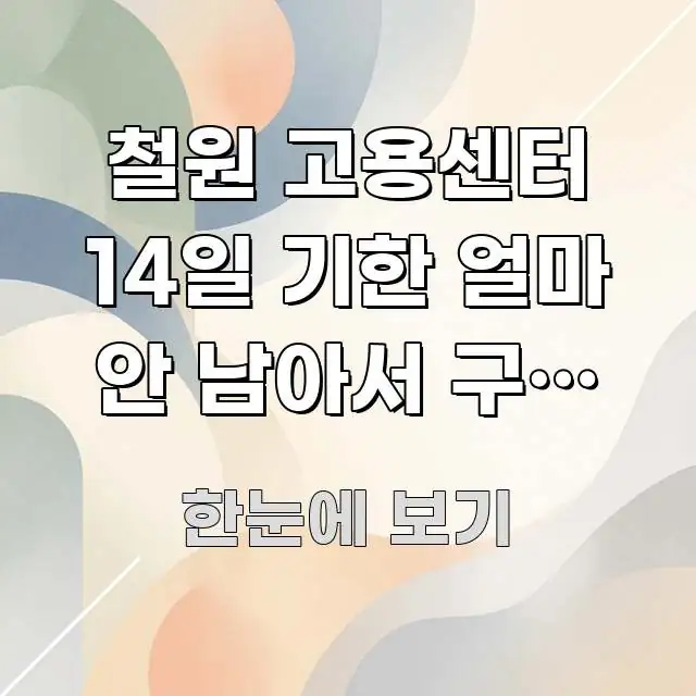 철원 고용센터 14일 기한 얼마 안 남아서 구직 등록 핵심 정보 중심의 핵심 정보 비주얼 - 본문 내용과 연관된 이미지