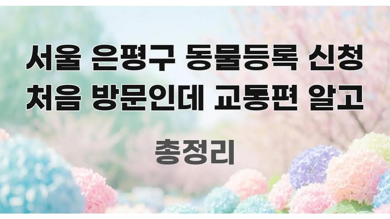 서울 은평구 동물등록 신청 처음 방문인데 교통편 알고 바로 활용 가능한 블로그 대표 이미지