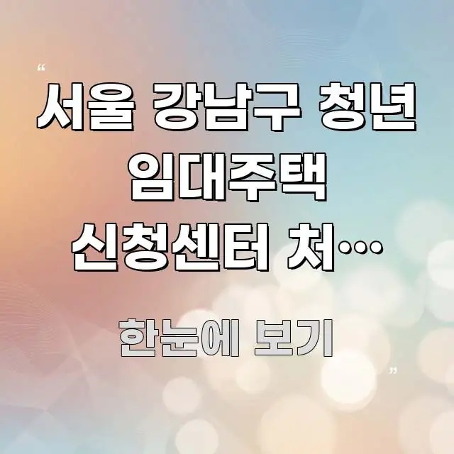 서울 강남구 청년 임대주택 신청센터 처음 방문인데 효율적으로 구성된 블로그 포스트 커버 이미지 - 가독성을 높이는 이미지