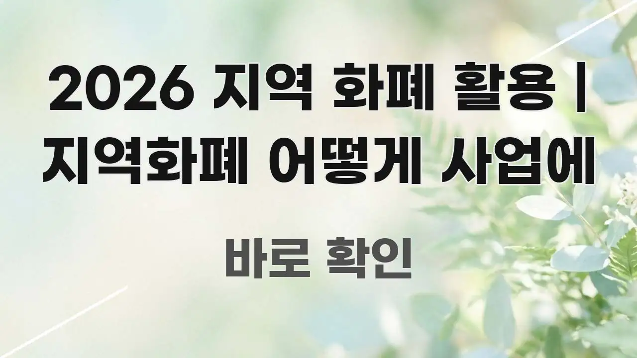 2026 지역 화폐 활용 | 지역화폐 어떻게 사업에 핵심 정보 중심의 스마트 정보 카드 - 글 흐름을 돕는 시각 자료
