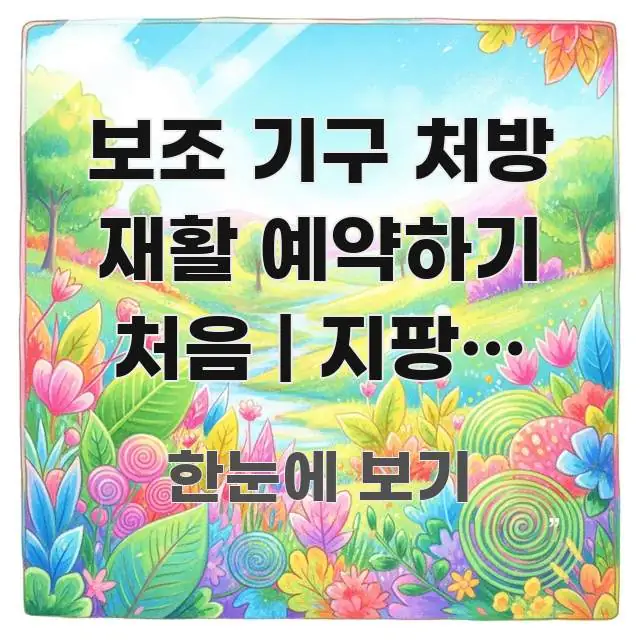 보조 기구 처방 재활 예약하기 처음 | 지팡이 워커 전문적으로 분석한 텍스트형 카드뉴스 표지 이미지 - 독자 이해를 위한 이미지