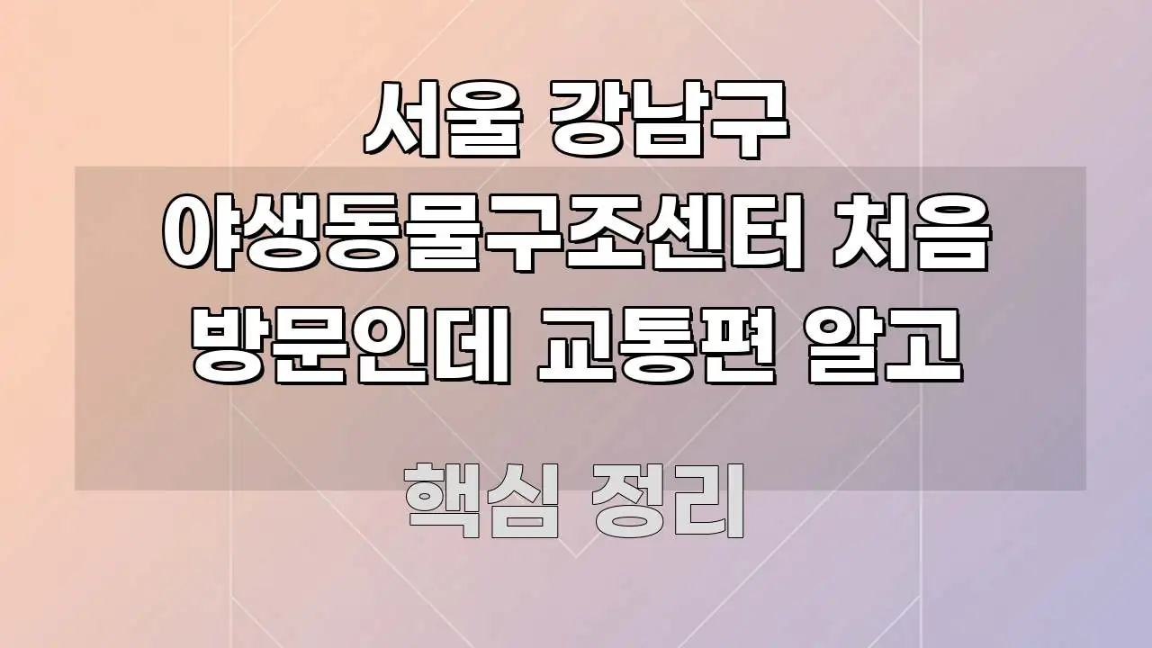 서울 강남구 야생동물구조센터 처음 방문인데 교통편 알고 꼭 필요한 정보만 담은 블로그 섹션 구분 이미지 - 본문 내용과 연관된 이미지