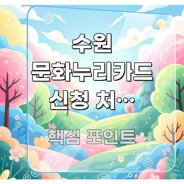 수원 문화누리카드 신청 처음 방문이라 위치가 궁금해요 핵심 키워드 중심의 텍스트 기반 블로그 이미지 - 활용 예시 이미지