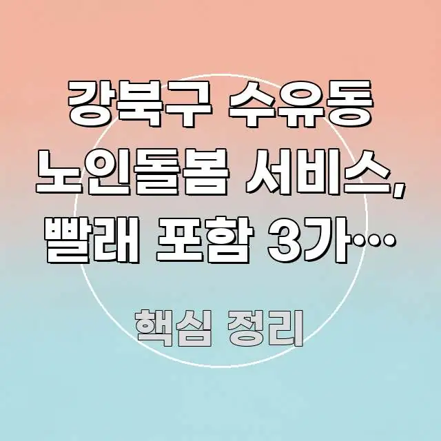 강북구 수유동 노인돌봄 서비스, 빨래 포함 3가지 조건 효율적으로 구성된 블로그 섹션 구분 이미지 - 내용 요약을 위한 이미지