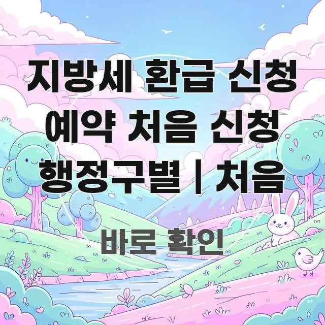 지방세 환급 신청 예약 처음 신청 행정구별 | 처음 심플하고 명확하게 정리한 텍스트형 카드뉴스 표지 이미지 - 내용 요약을 위한 이미지