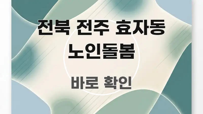전북 전주 효자동 노인돌봄 핵심 요점 중심의 포스트 대표 비주얼 이미지