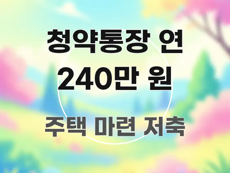 청약통장 연 240만 원 요점만 뽑아낸 읽기 좋은 정보 카드
