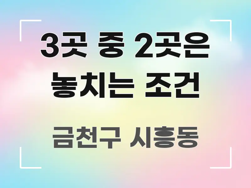 3곳 중 2곳은 놓치는 조건 꼭 알아야 할 정보를 담은 정보 전달형 표지 이미지 - 글 흐름을 돕는 시각 자료