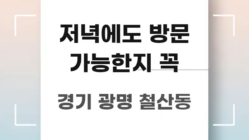 저녁에도 방문 가능한지 꼭 전문적으로 분석한 읽기 좋은 정보 카드 - 독자 이해를 위한 이미지
