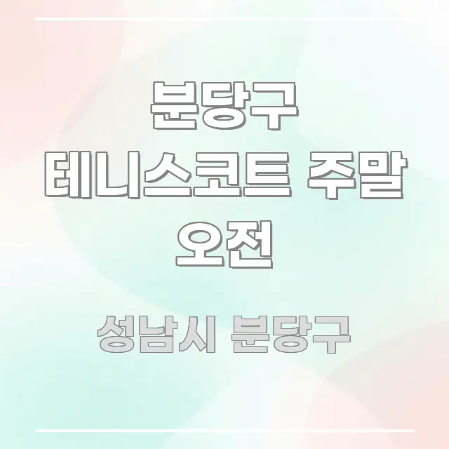 분당구 테니스코트 주말 오전 핵심 요점 중심의 텍스트 기반 블로그 이미지