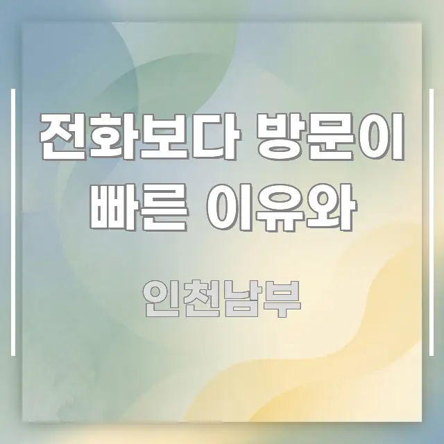 전화보다 방문이 빠른 이유와 전문적으로 분석한 블로그 섹션 구분 이미지 - 본문 내용과 연관된 이미지