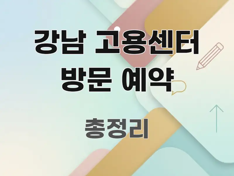 강남 고용센터 방문 예약 핵심 정보를 압축한 정보 요약 인포그래픽 이미지