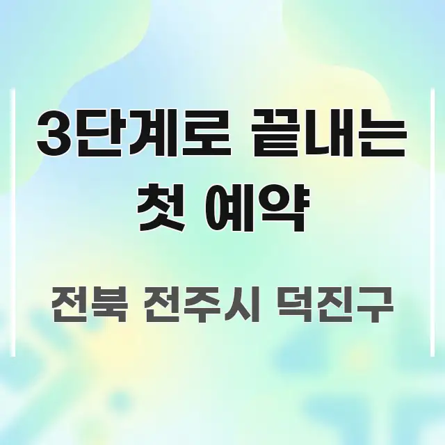 3단계로 끝내는 첫 예약 한눈에 들어오는 정보 전달형 표지 이미지 - 독자 이해를 위한 이미지
