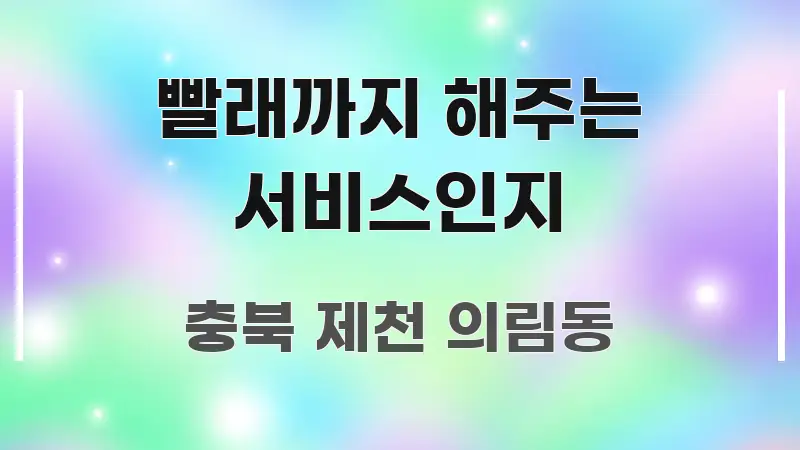 빨래까지 해주는 서비스인지 핵심 정보를 압축한 핵심 키워드 시각화 이미지 - 내용 요약을 위한 이미지