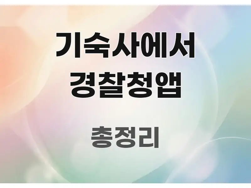 기숙사에서 경찰청앱 심플하고 명확하게 정리한 블로그 섹션 구분 이미지