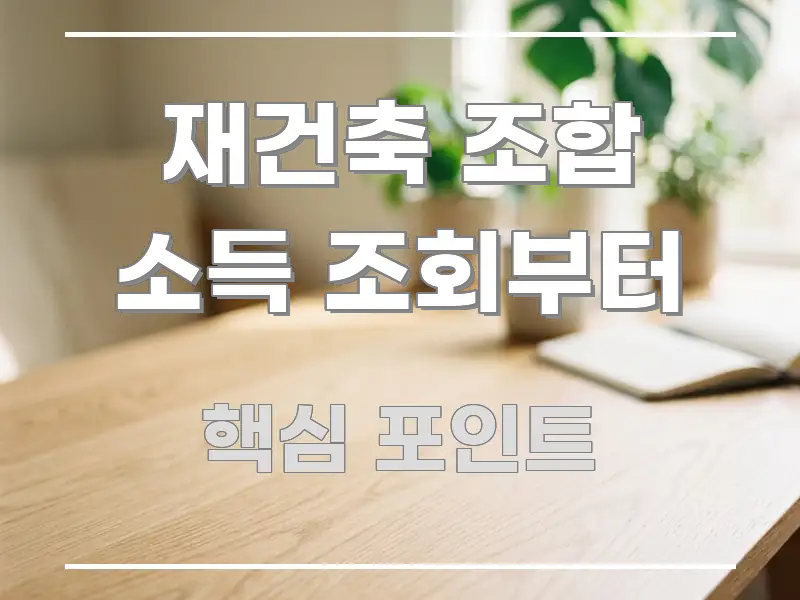 재건축 조합 소득 조회부터 쉽게 읽히는 글 소개 썸네일 이미지 - 본문 내용과 연관된 이미지
