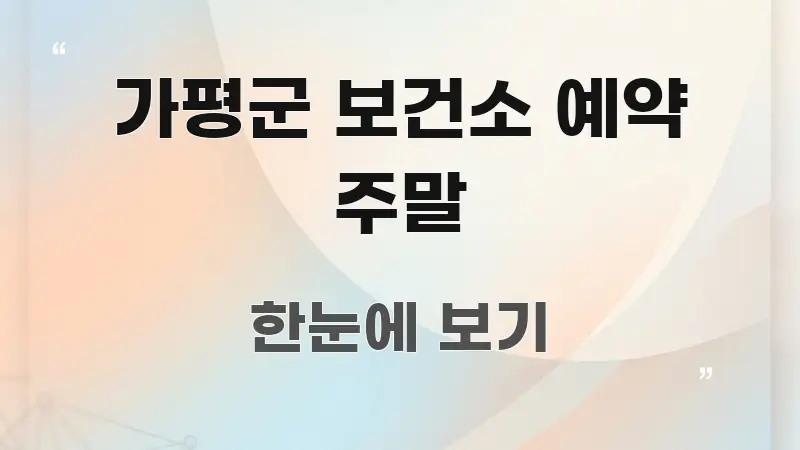 가평군 보건소 예약 주말 구조적으로 정리된 정보 카드 디자인 이미지 - 활용 예시 이미지