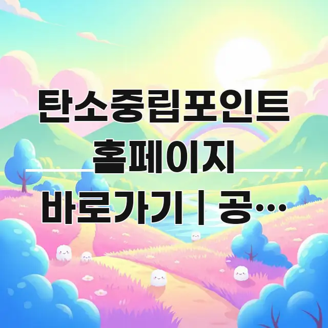 탄소중립포인트 홈페이지 바로가기 | 공식 주소 이거 꼼꼼하게 정리된 텍스트 중심 디자인 표지 - 설명을 돕는 이미지