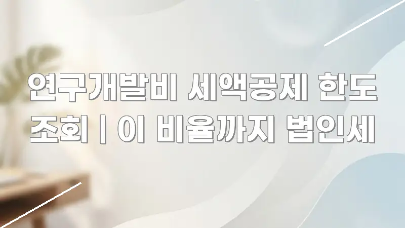 연구개발비 세액공제 한도 조회 | 이 비율까지 법인세 한 번에 이해되는 정보 요약 포스터