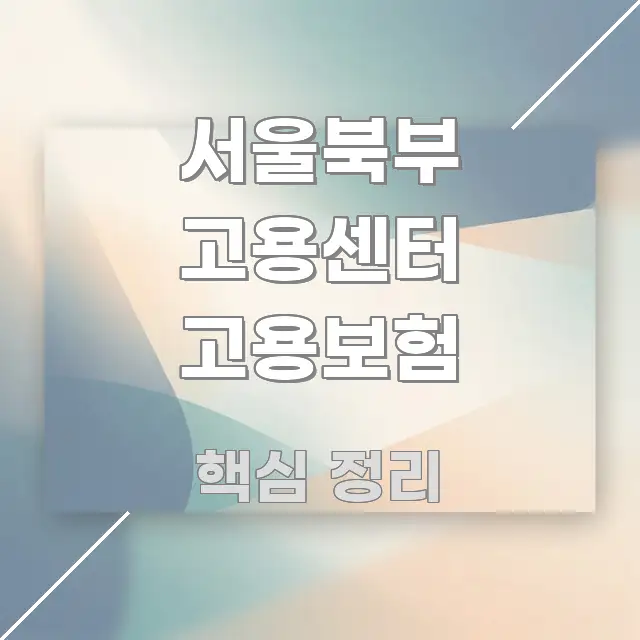 서울북부 고용센터 고용보험 독자를 위해 선별한 정보 요약 인포그래픽 이미지