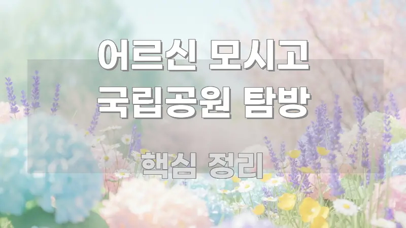 어르신 모시고 국립공원 탐방 바로 활용 가능한 정보 카드 디자인 이미지 - 독자 이해를 위한 이미지