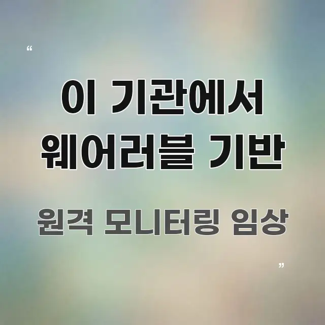 이 기관에서 웨어러블 기반 이해하기 쉬운 블로그 섹션 구분 이미지 - 내용 요약을 위한 이미지