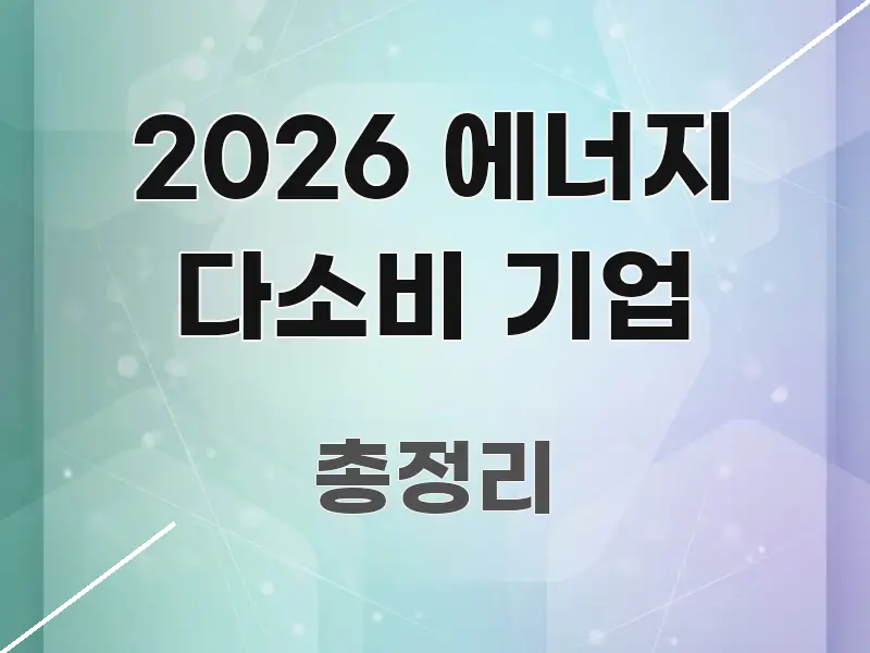 2026 에너지 다소비 기업 꼭 알아야 할 정보를 담은 카드뉴스 스타일 이미지