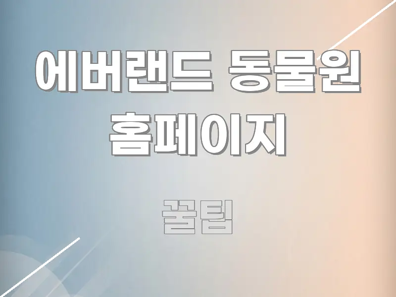 에버랜드 동물원 홈페이지 신뢰할 수 있는 정보를 담은 정보 요약 인포그래픽 이미지