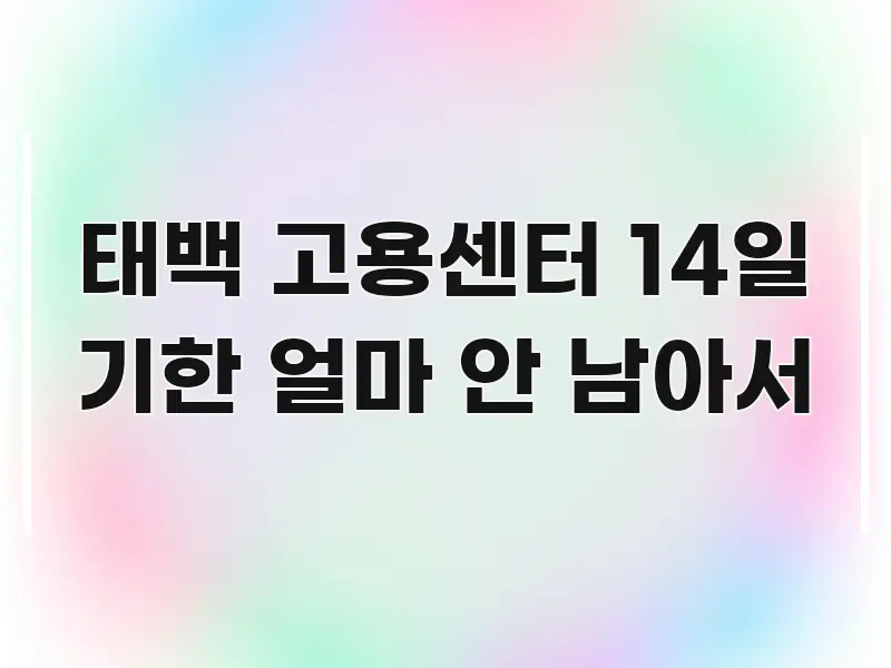 태백 고용센터 14일 기한 얼마 안 남아서 이해하기 쉬운 블로그 대표 이미지 - 가독성을 높이는 이미지