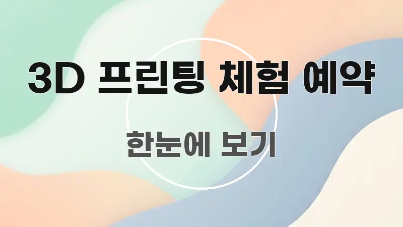 3D 프린팅 체험 예약 가독성 높게 정리한 글 소개 썸네일 이미지