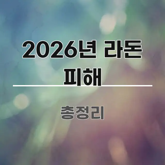 2026년 라돈 피해 핵심 요점 중심의 카드뉴스 스타일 이미지