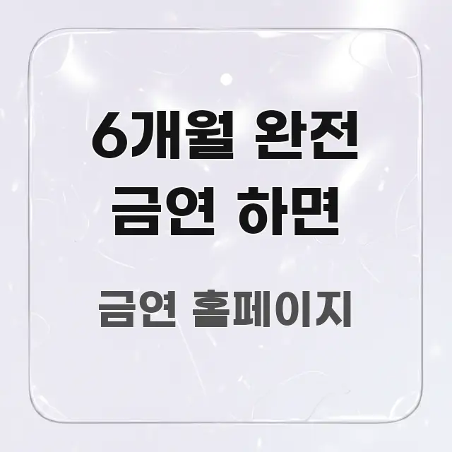 6개월 완전 금연 하면 간결하고 명료한 정보 전달형 표지 이미지 - 활용 예시 이미지